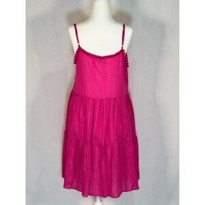 Sweet Wanderer Size M Pink Tiered Sleeveless Mini Dress W/ Adjustable Straps & P